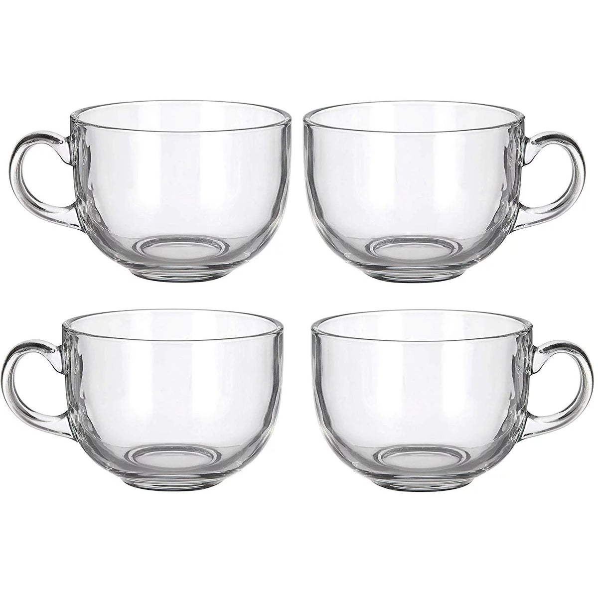 Set of 4 16oz Glass Mug with Handle F74667
