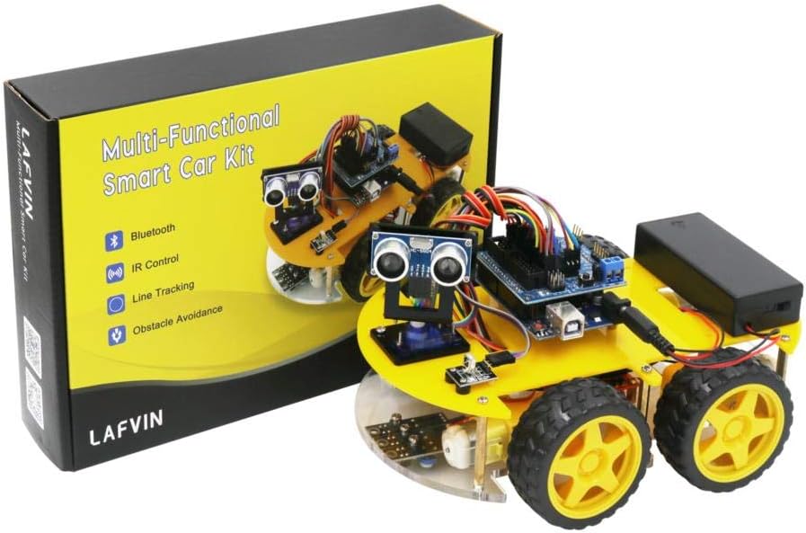 Smart Robot Car Kit with Ultrasonic Sensor and Bluetooth Module F353