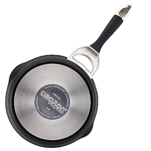 3.5 Quart Black Hard Anodized Nonstick Saucepan with Lid V630289