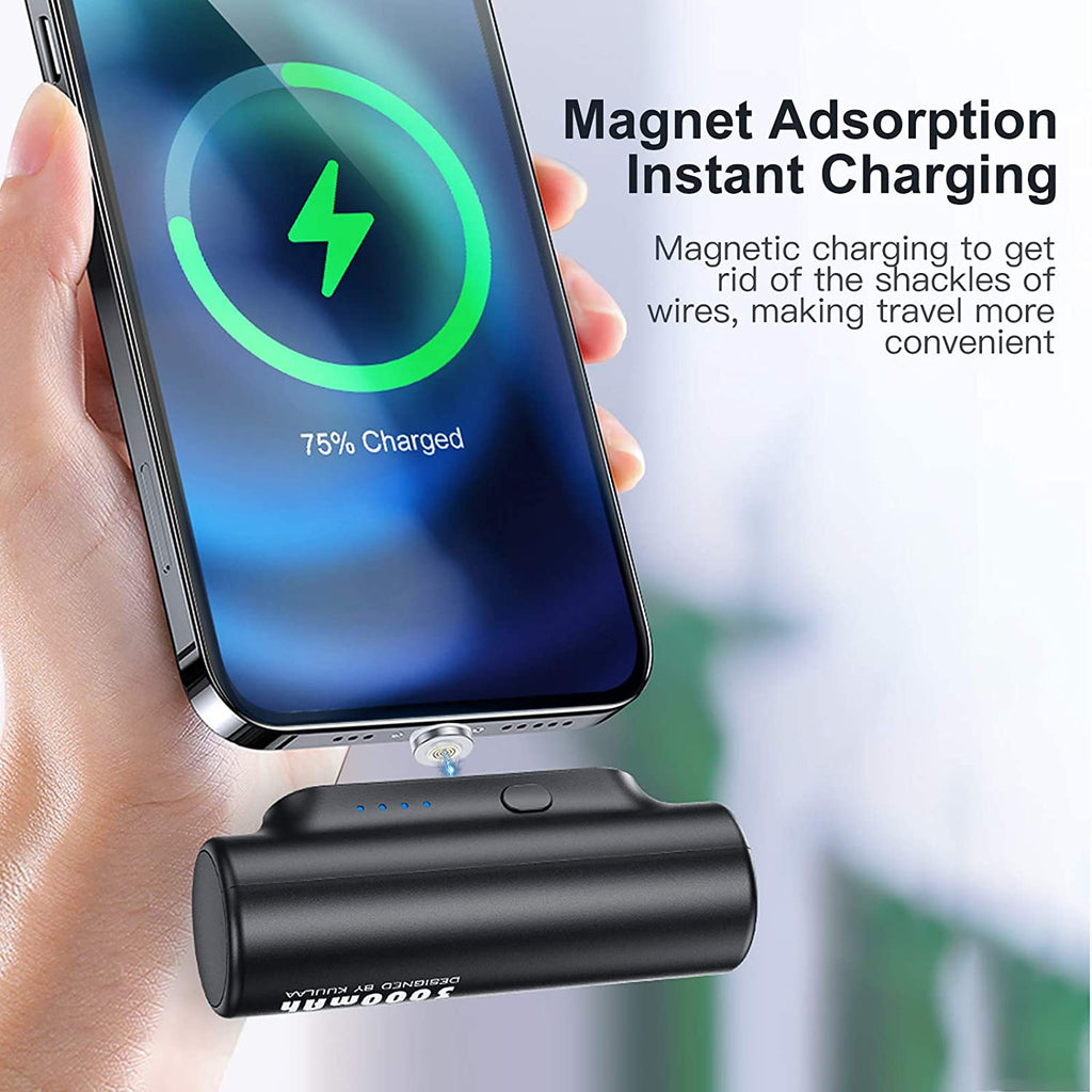 3 in 1 Magnetic 3000mAh Mini External Battery Pack Portable Charger with 3 Plugs (Black) E6297