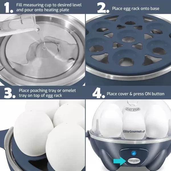 Electric 7 Egg Capacity Cooker with Auto Shut-Off N1354