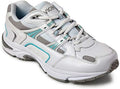White and Blue Leather Walking Shoes 11 Wide Z614399