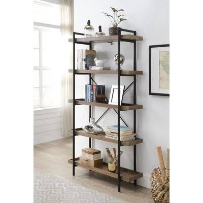 Brown Steel Etagere Bookcase I73490