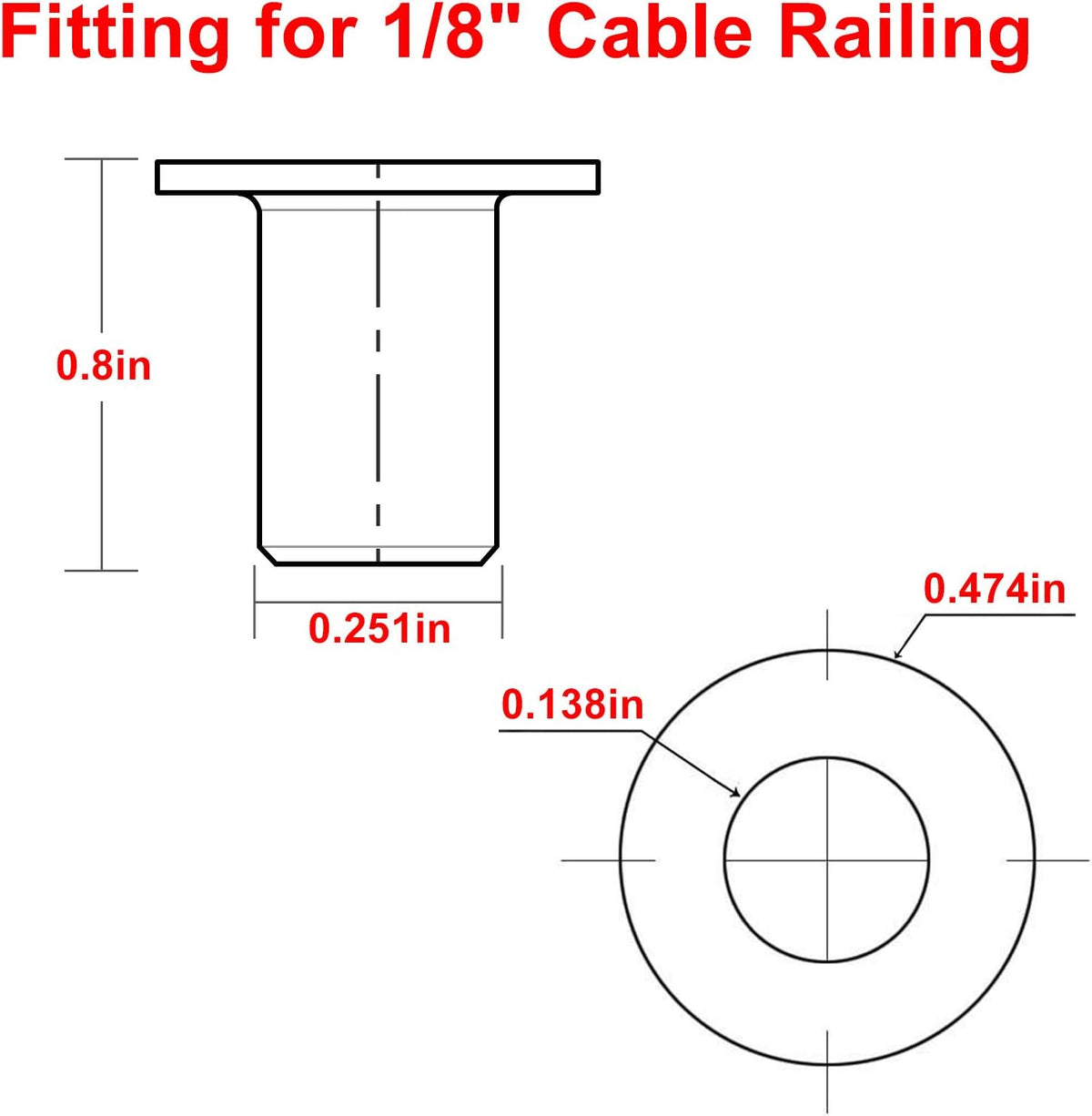 120 Pack Stainless Steel Protector Sleeves for 1/8 Wire Rope Cable Railing A7556