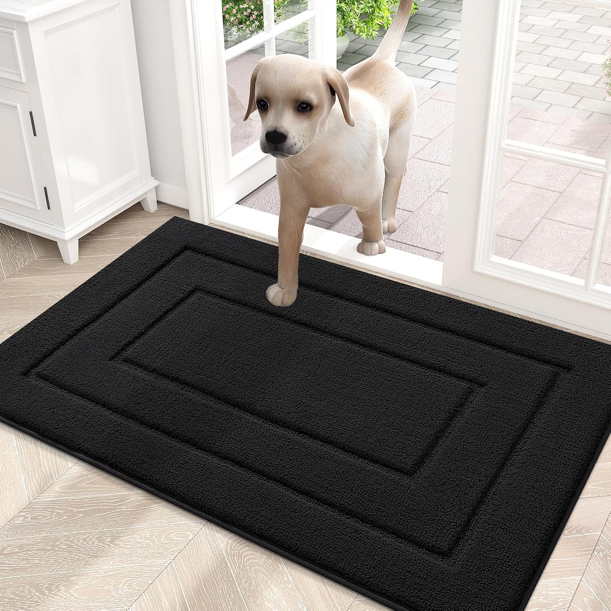 Black Low-Profile Door Mat 30x20 Inches O88070