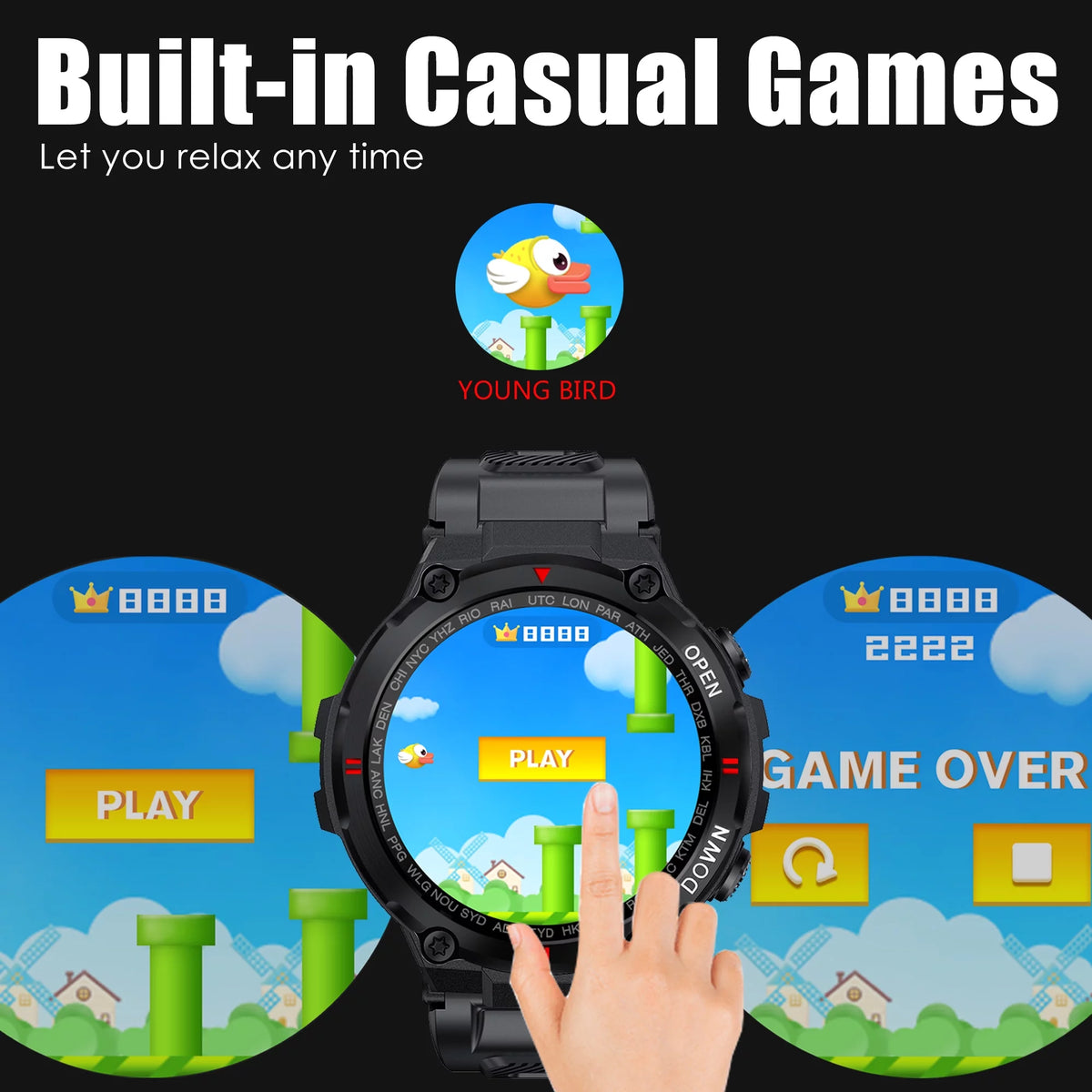 1.3'' HD Touch Screen Tactical Smartwatch V31297