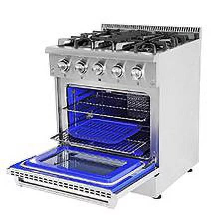 30 inch 4.2 cu. ft. Freestanding 4 Burners Blue Porcelain Oven Interior Gas Range F5101
