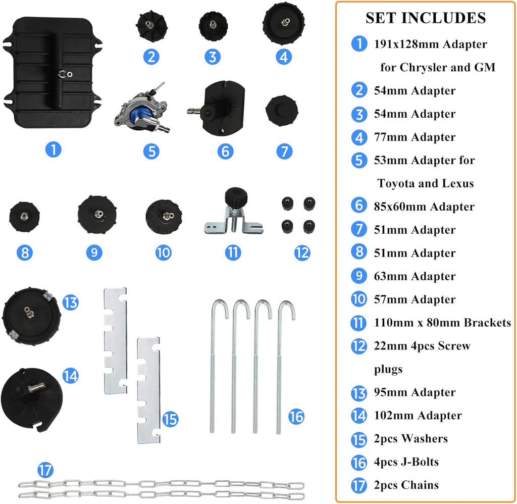 12pcs Brake Master Cylinder Adapters Brake Fluid Bleeding Bleeder Tool Kit with Storage Case T243418