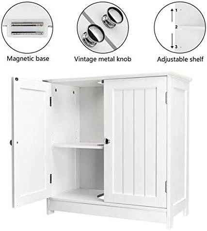 White Under Sink Storage Cabinet with 2 Doors E3891