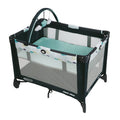 Full-Size Infant Bassinet Playard with Push Button Compact Fold D631