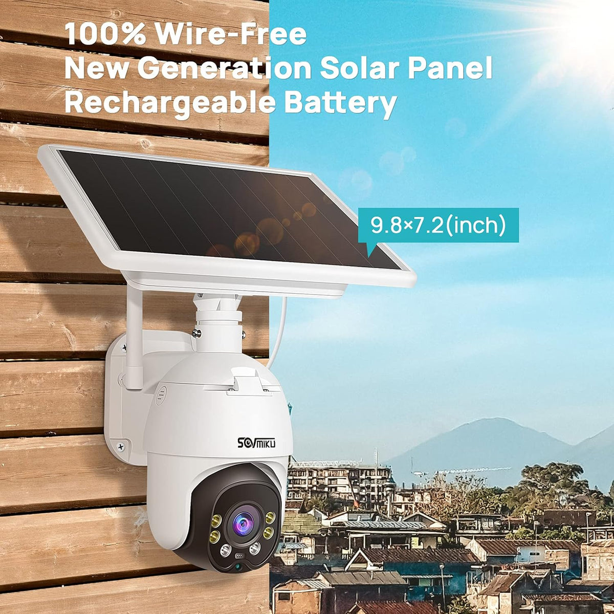 Wireless 1080P Solar Battery Powered WiFi Security Camera with 4X Digital Zoom I112722