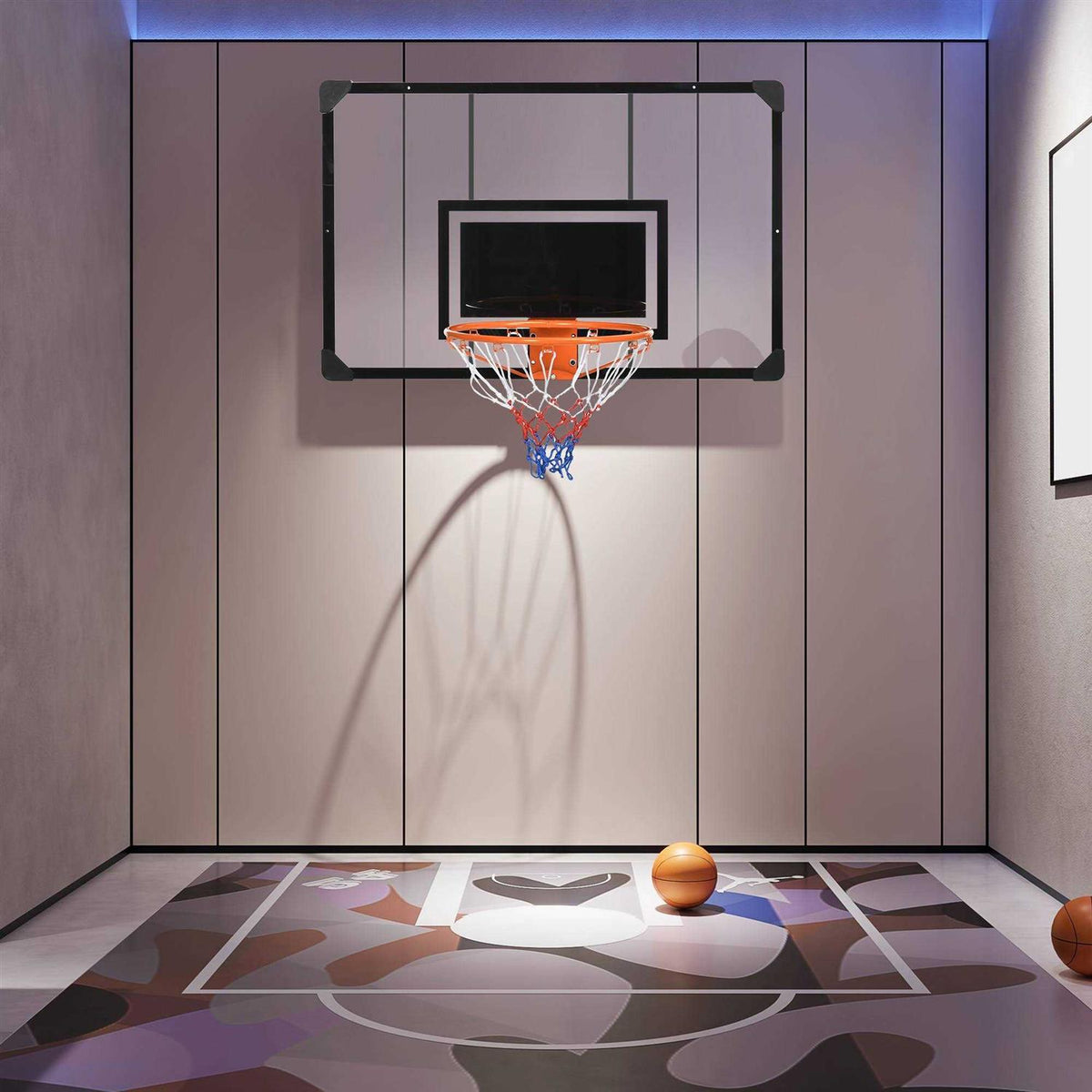 Wall Mounted Basketball Hoop with Shatter Proof Backboard B373576