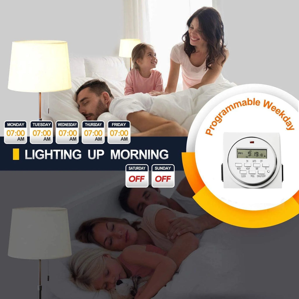 White 2 Pack Digital Programmable Electric Timer M781