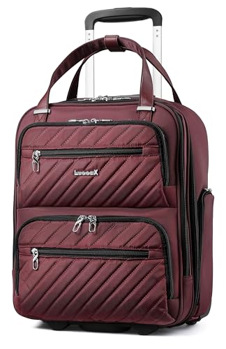 Black 16 Inch Soft Sided Underseat Carry On Luggage with Wheels W45279