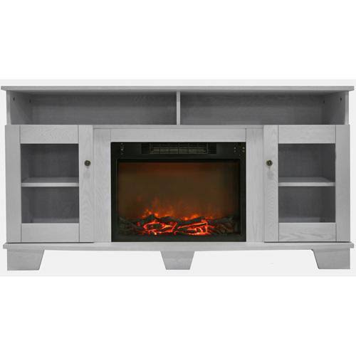 Cherry Electric Fireplace with Entertainment Stand R158533
