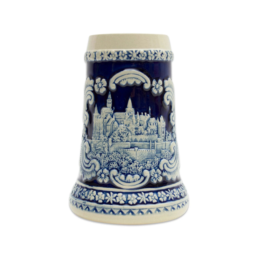 German Castle Engraved Ceramic Beer Stein 0.6 Liter X639
