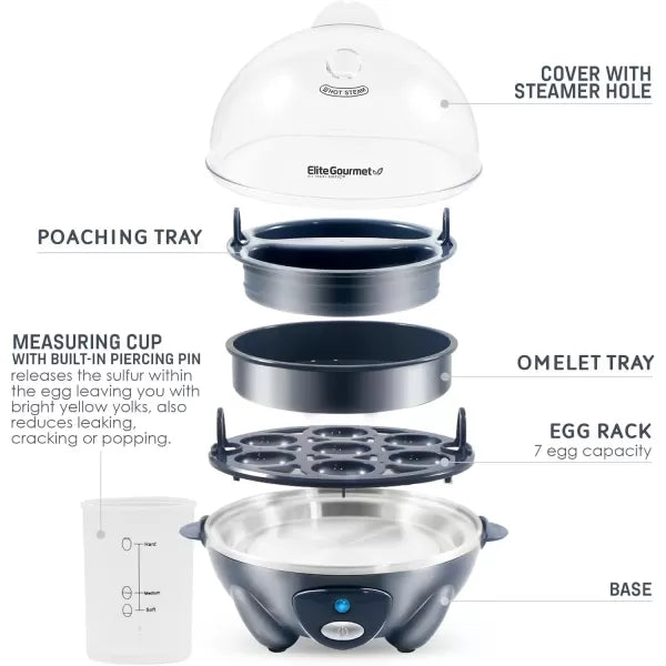 Electric 7 Egg Capacity Cooker with Auto Shut-Off N1354