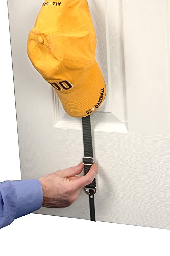 Black Over-The-Door Hat Rack Holds 18 Caps F934
