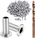 120 Pack Stainless Steel Protector Sleeves for 1/8 Wire Rope Cable Railing A7556