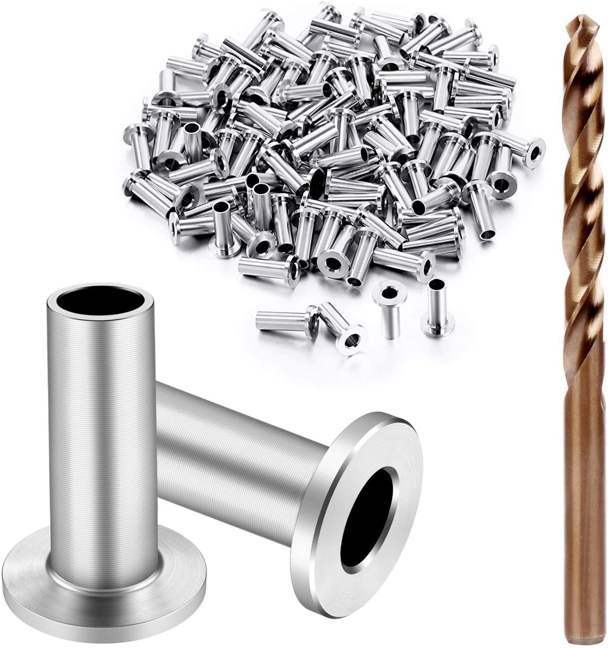 120 Pack Stainless Steel Protector Sleeves for 1/8 Wire Rope Cable Railing A7556