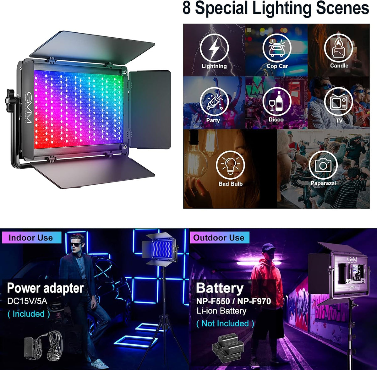 75W RGB LED Video Light 3 Packs Q630327
