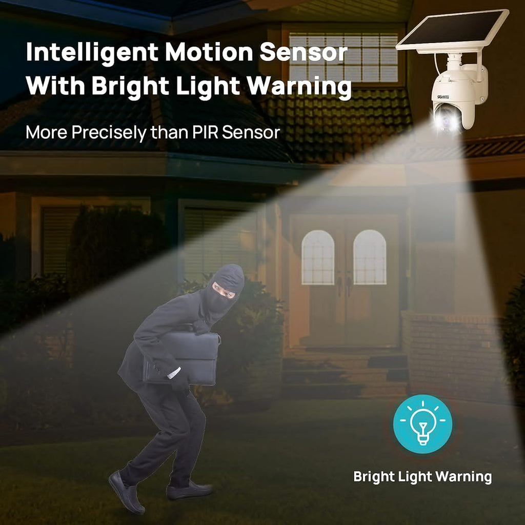 Wireless 1080P Solar Battery Powered WiFi Security Camera with 4X Digital Zoom I112722