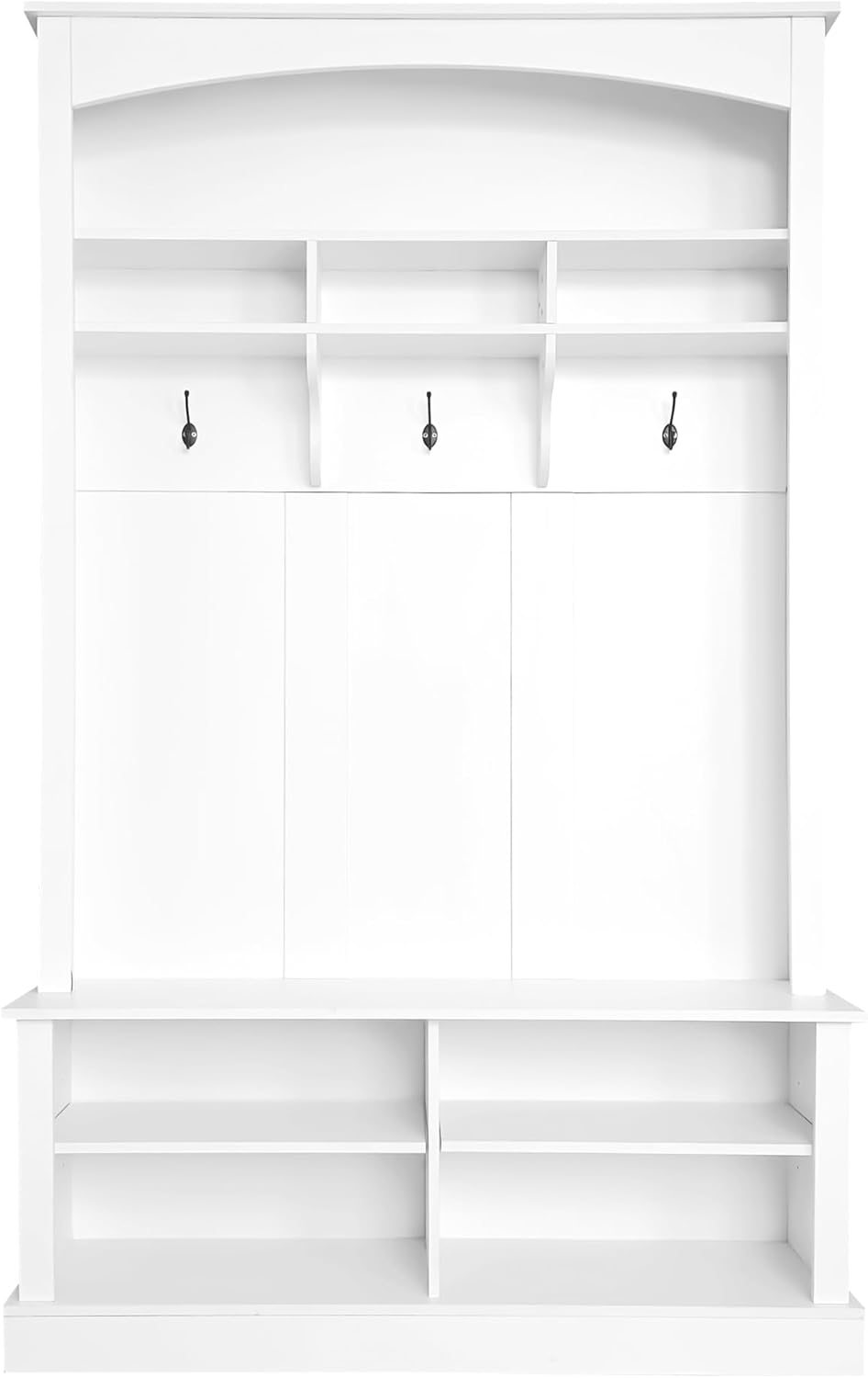 White 47.2'' Wide Hall Tree Bench with Hooks J328198