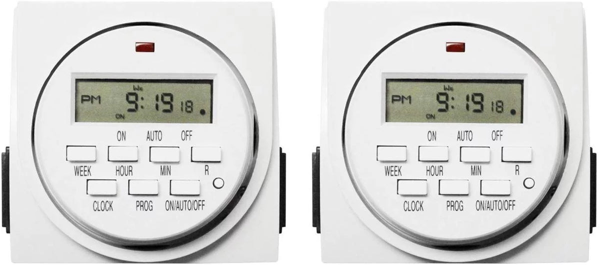 White 2 Pack Digital Programmable Electric Timer M781