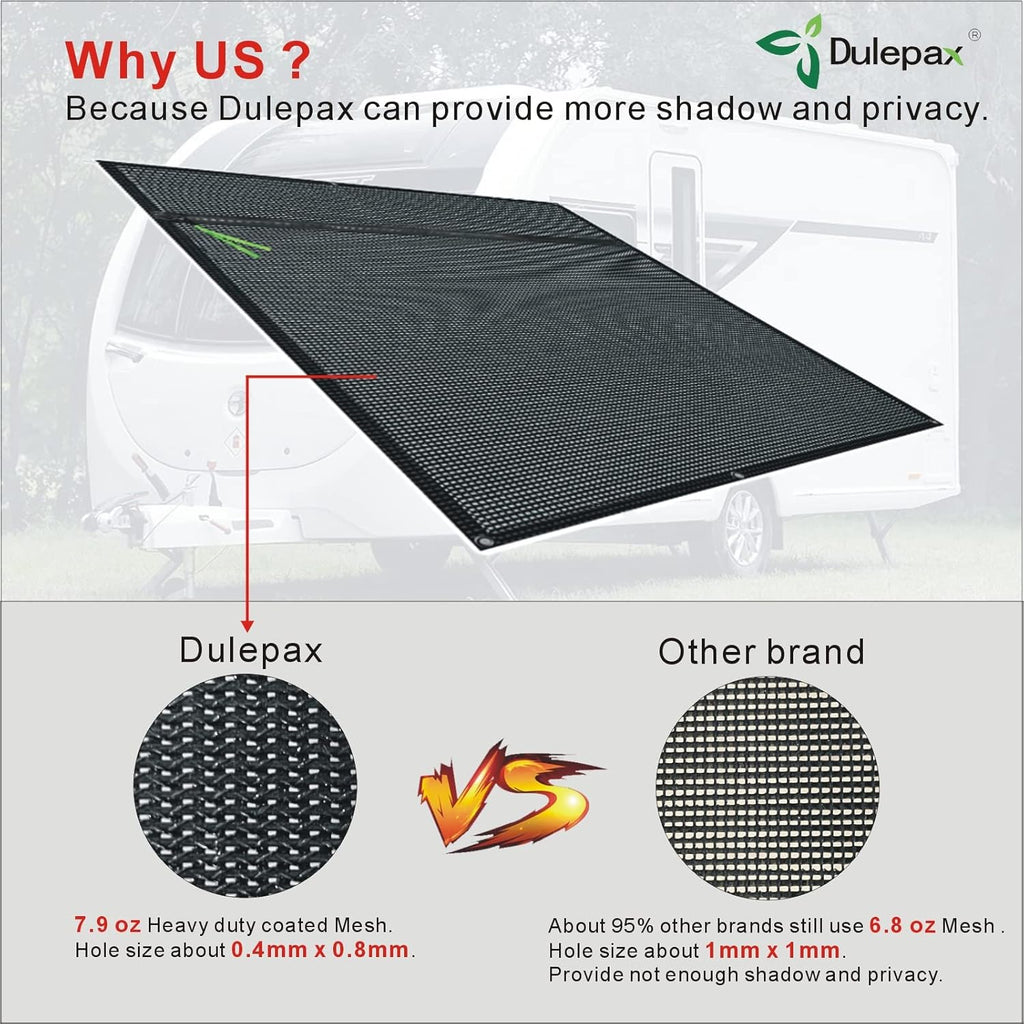 RV Awning Shade Screen with Zipper 8'X19'3'' C448018