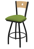 Swivel Counter Stool with Black Wrinkle Finish and Green Seat H7420