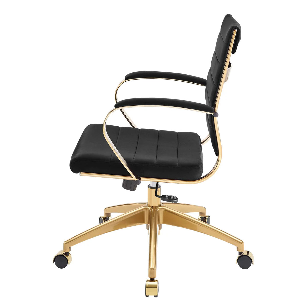 Black Velvet Computer Work Desk Chair I5622
