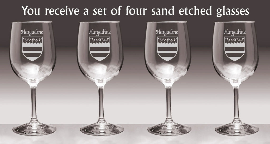 Irish Coat of Arms Wine Glasses Set of 4 L713