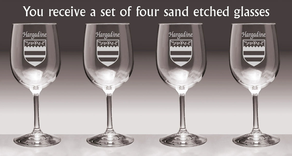 Irish Coat of Arms Wine Glasses Set of 4 L713