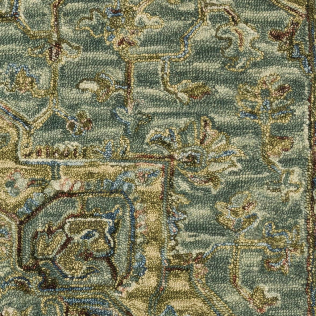 Hand-hooked Wool Medallion Area Rug 7'9" x 9'9" K391990