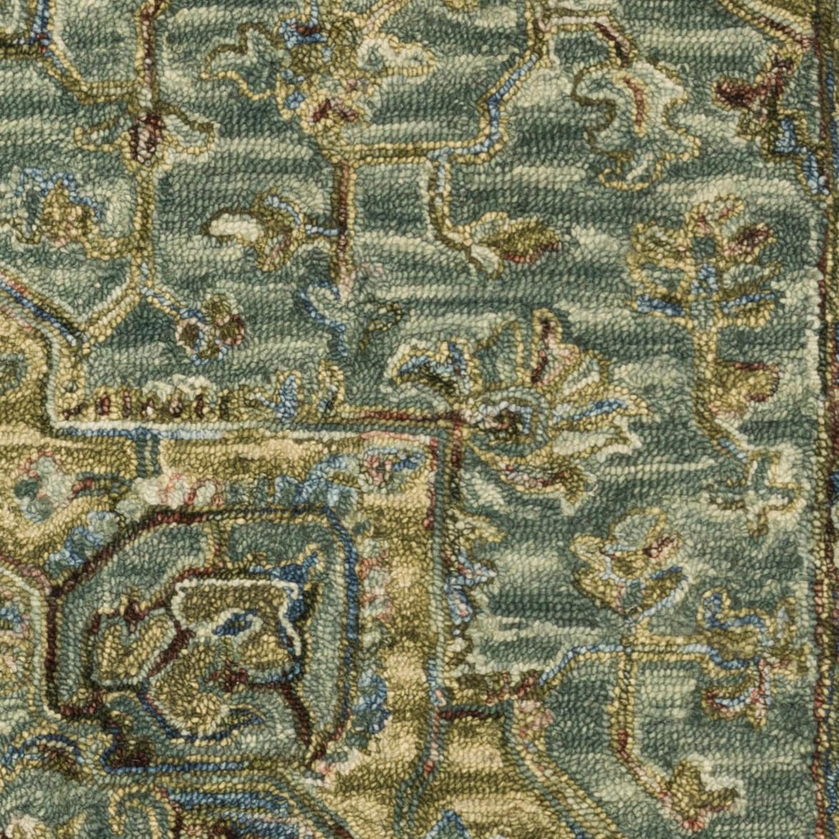 Hand-hooked Wool Medallion Area Rug 7'9" x 9'9" K391990
