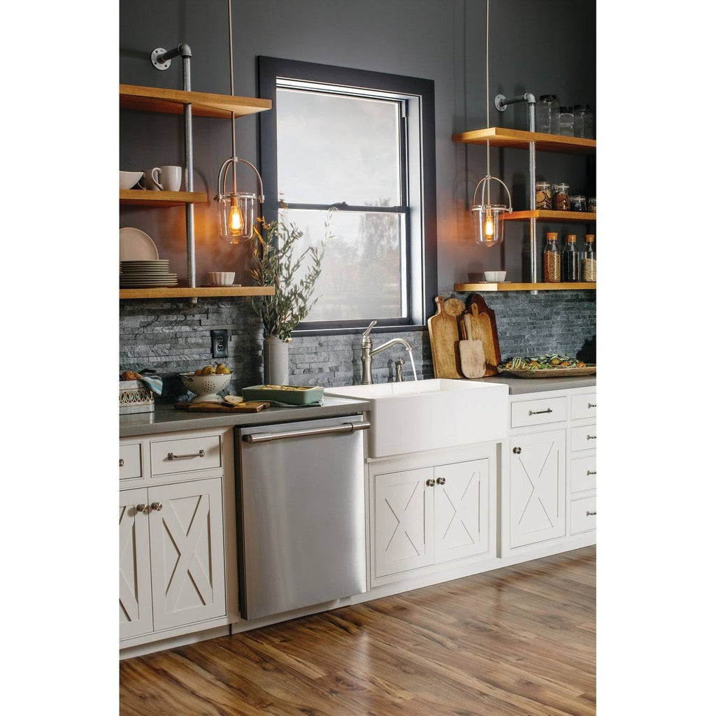 Matte Black High-Arc Single Handle Kitchen Faucet with Side W835