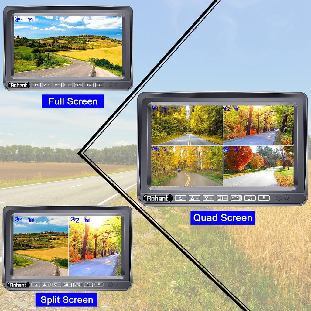 Wireless Backup Camera System with 7 Inch Monitor and 2 Cameras Z1665