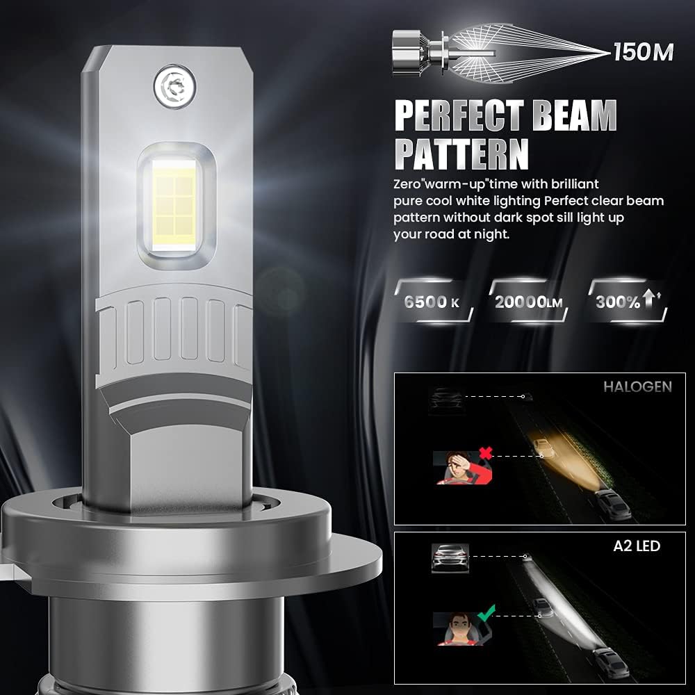 H7 LED Headlight Bulb 6500K Cold White Conversion Kit Pack of 2 U3759