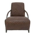 Brown Tufted Leather Accent Chair X769123