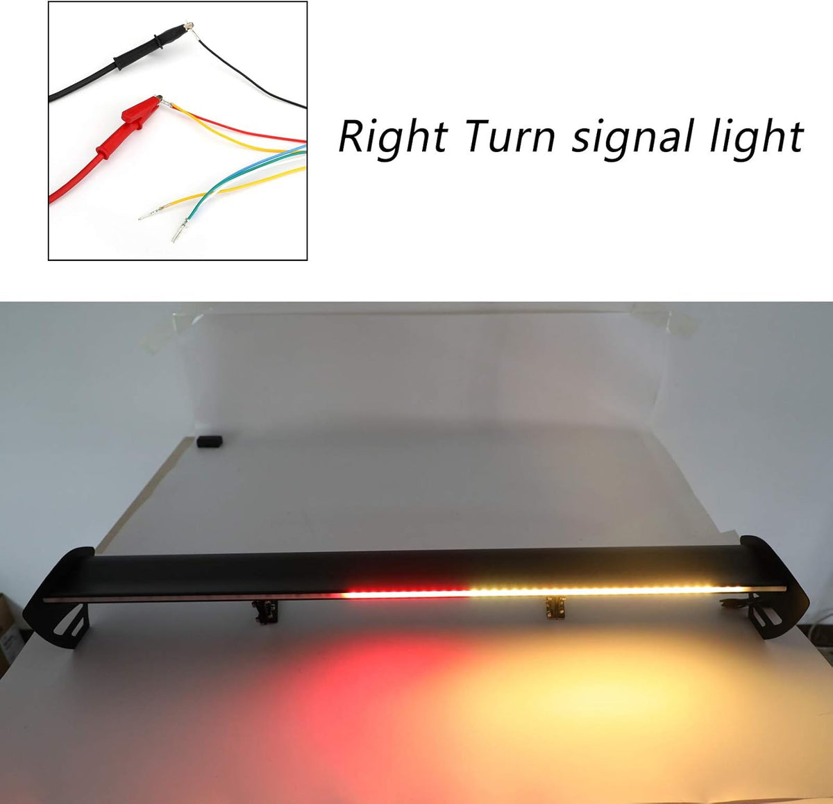 Adjustable Aluminum Rear Trunk Wing Spoiler With LED A7346