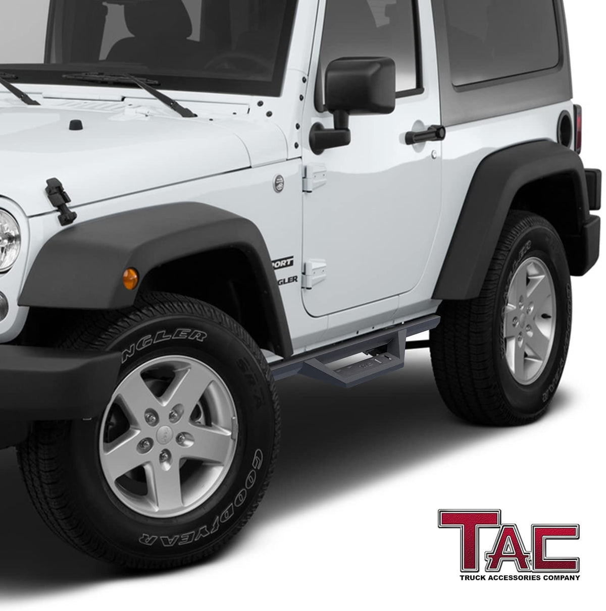 Black Off-Road Running Boards for Jeep Wrangler JK 2 Door (2pcs) Y59424