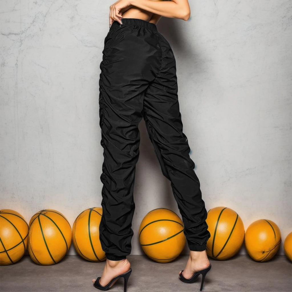 Black High Waisted Baggy Cargo Pants L8920