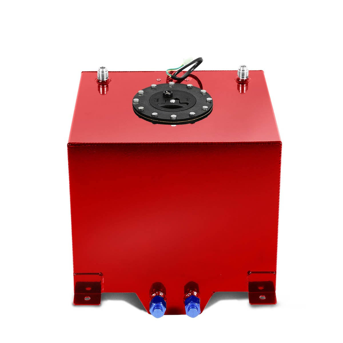 Red Aluminum Fuel Cell Gas Tank with Level Sender and Black Cap D135