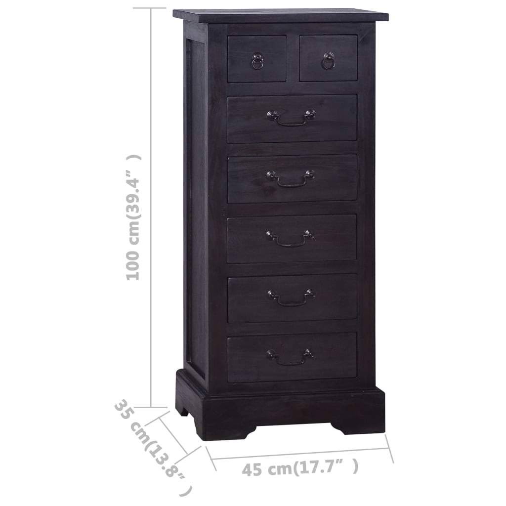 Black Solid Mahogany Wood Chest of Drawers I973999