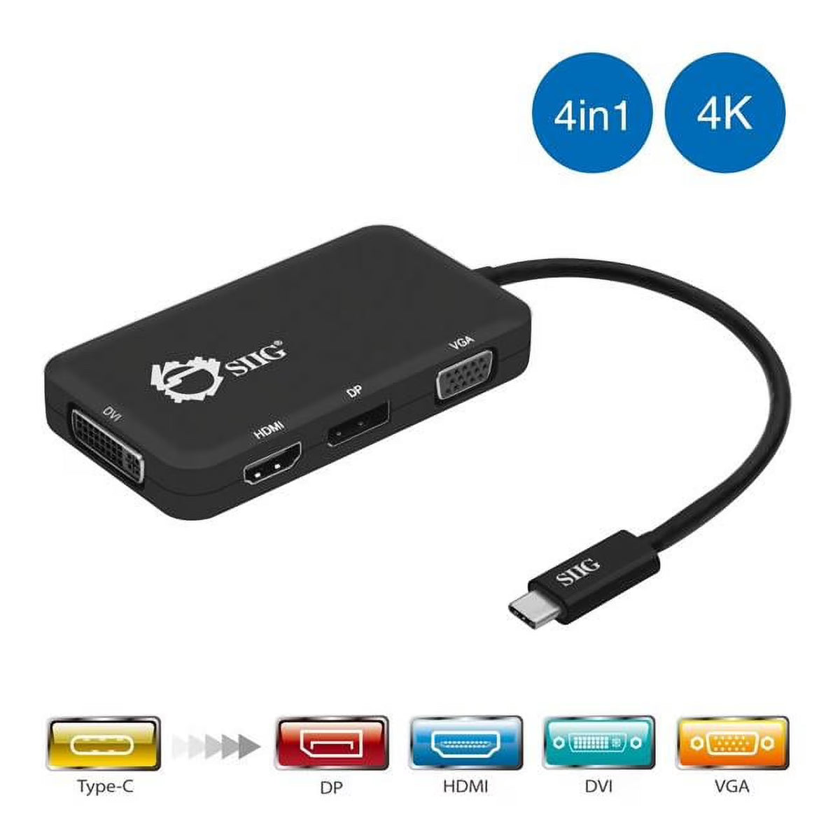 USB-C to 4-in-1 Multiport Video Adapter - Black Q98840