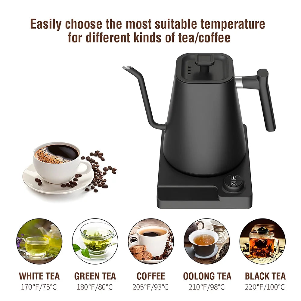 1.0L Pour Over Kettle with Temperature Control and LCD Display A607238