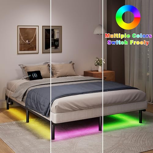 Black 7 Inch Metal Steel Bed Frame Y348159