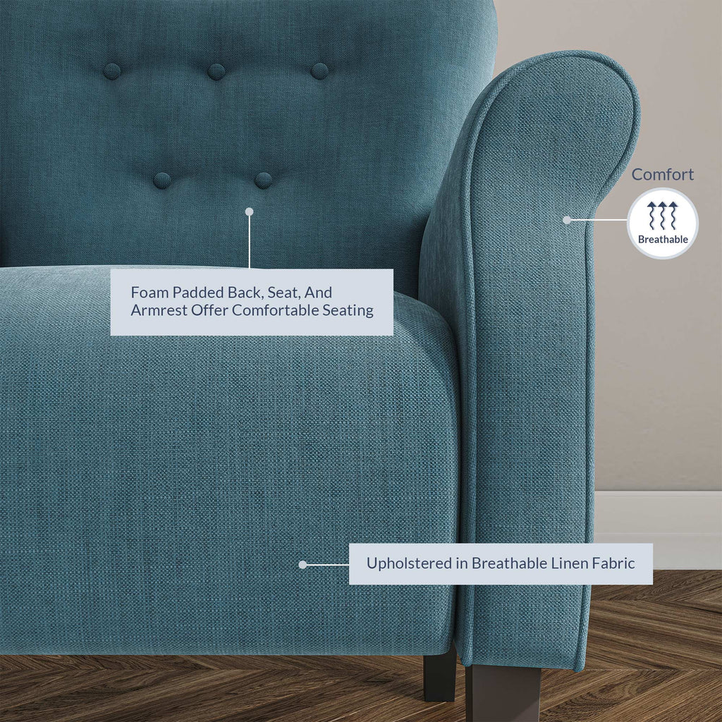 Green Blue Floral Accent Chair S751763