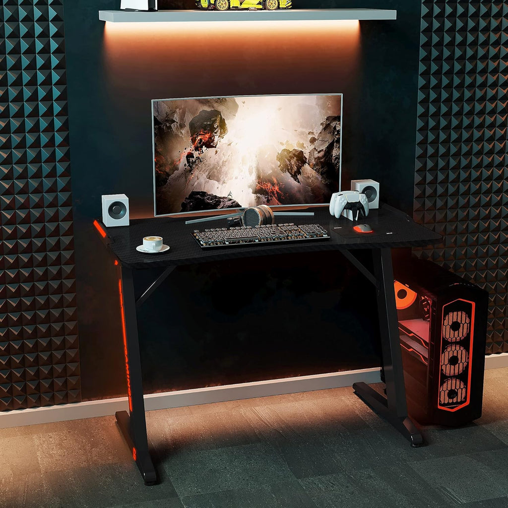 47 inch R-Shaped Gaming Desk with RGB Lighting P669