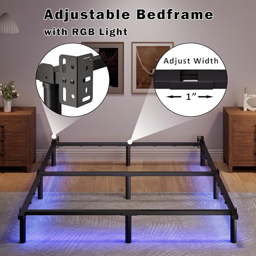 Black 7 Inch Metal Steel Bed Frame Y348159